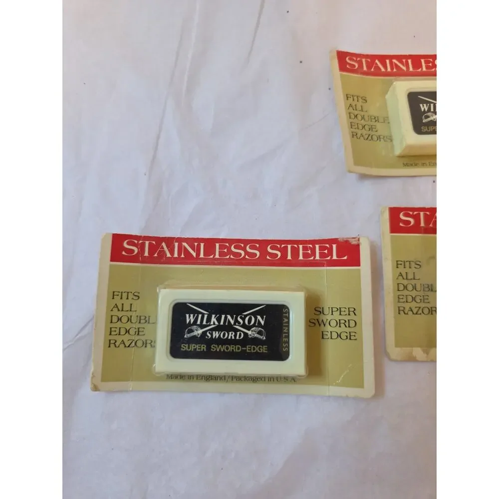 Wilkinson Sword Razor Blades Stainless Steel, Made in England, Vintage 3pks